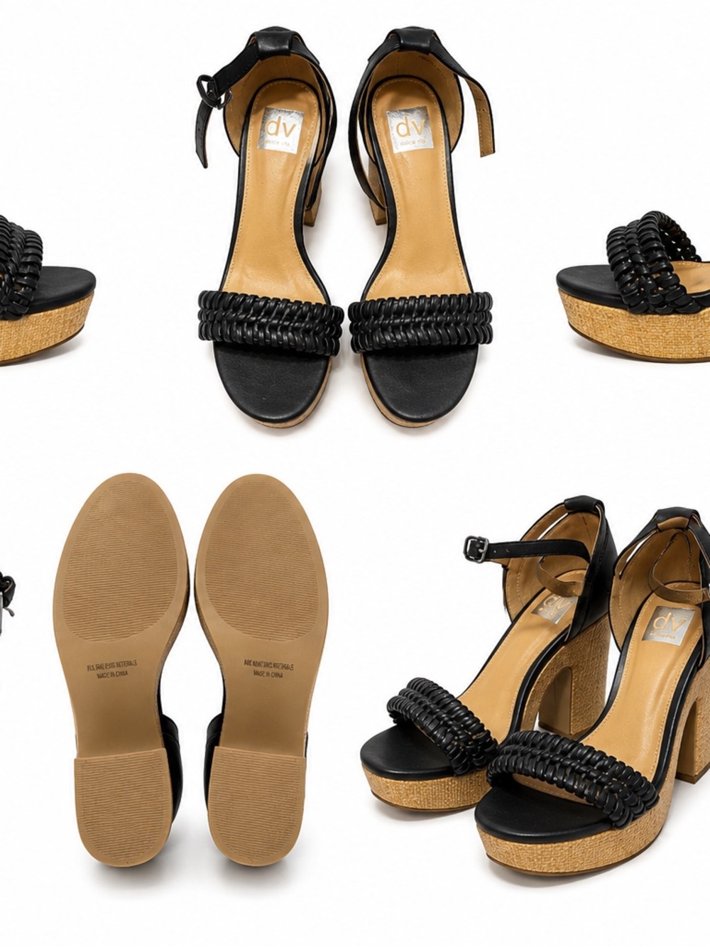 DV by Dolce Vita Black and Tan Platform Sandals